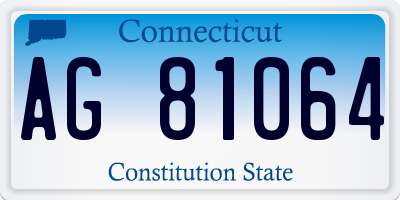 CT license plate AG81064