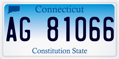 CT license plate AG81066