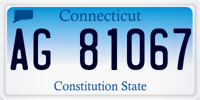 CT license plate AG81067