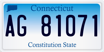 CT license plate AG81071