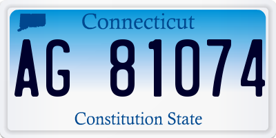 CT license plate AG81074