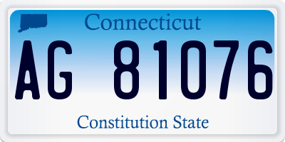 CT license plate AG81076