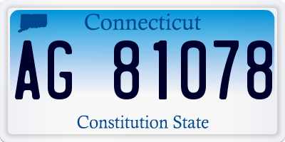 CT license plate AG81078