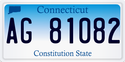 CT license plate AG81082