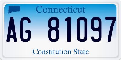 CT license plate AG81097