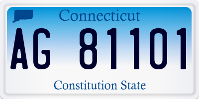 CT license plate AG81101