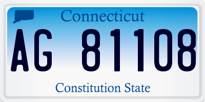 CT license plate AG81108