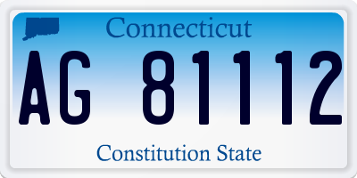 CT license plate AG81112