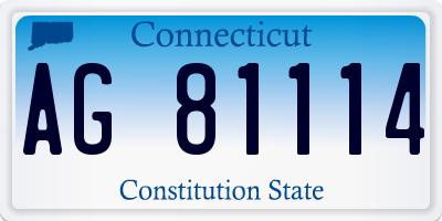 CT license plate AG81114