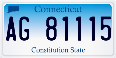CT license plate AG81115