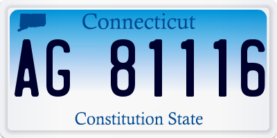 CT license plate AG81116