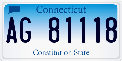 CT license plate AG81118
