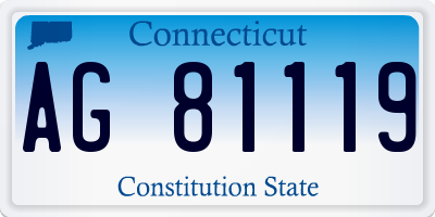 CT license plate AG81119