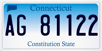 CT license plate AG81122