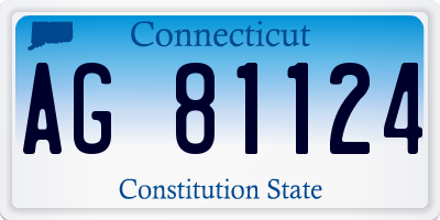 CT license plate AG81124