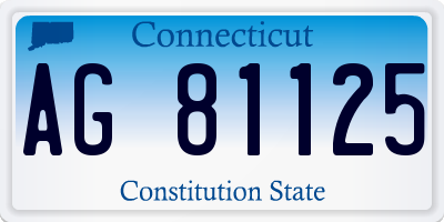 CT license plate AG81125