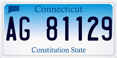 CT license plate AG81129