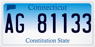 CT license plate AG81133