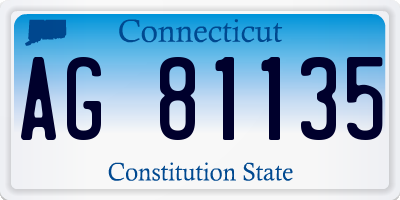 CT license plate AG81135