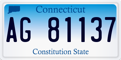 CT license plate AG81137