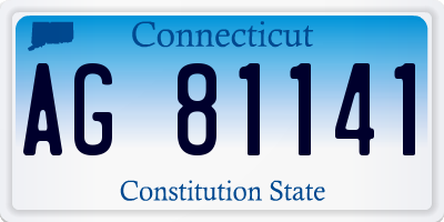 CT license plate AG81141