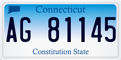 CT license plate AG81145