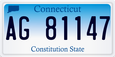 CT license plate AG81147