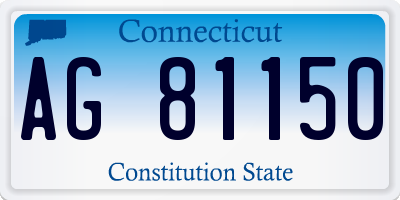 CT license plate AG81150