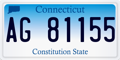 CT license plate AG81155