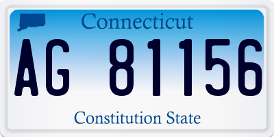 CT license plate AG81156