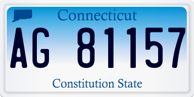 CT license plate AG81157
