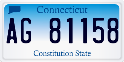 CT license plate AG81158