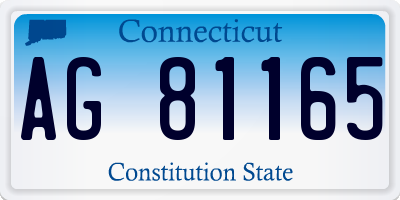 CT license plate AG81165
