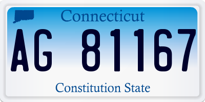 CT license plate AG81167