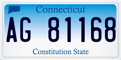 CT license plate AG81168