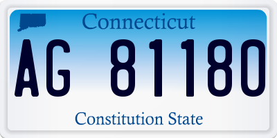CT license plate AG81180
