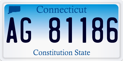CT license plate AG81186