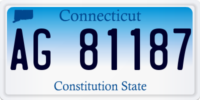CT license plate AG81187