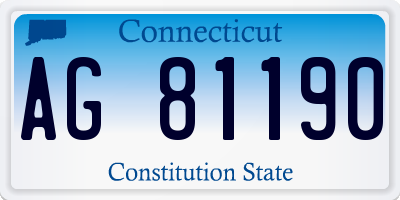 CT license plate AG81190