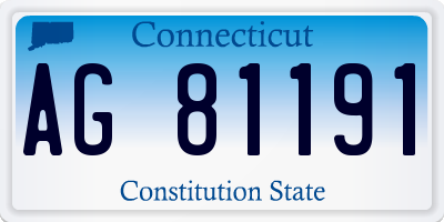 CT license plate AG81191