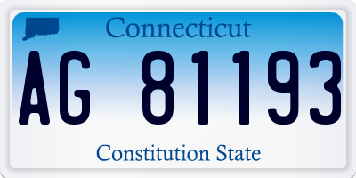 CT license plate AG81193