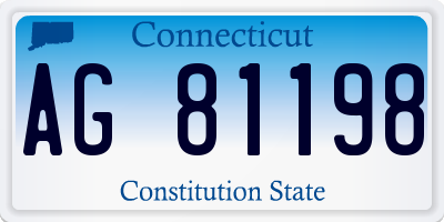 CT license plate AG81198
