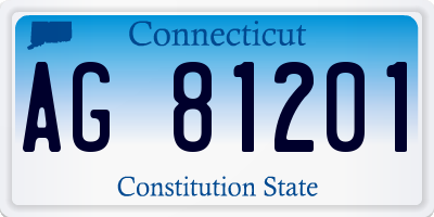 CT license plate AG81201