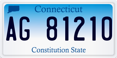 CT license plate AG81210