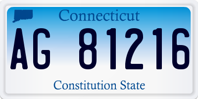 CT license plate AG81216