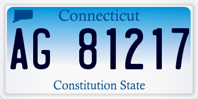 CT license plate AG81217