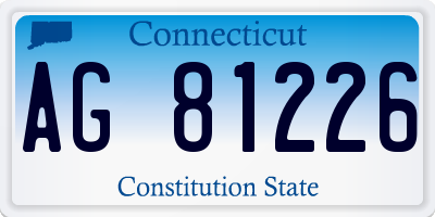 CT license plate AG81226