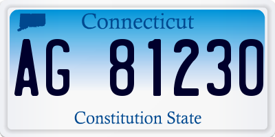 CT license plate AG81230