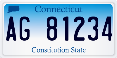 CT license plate AG81234