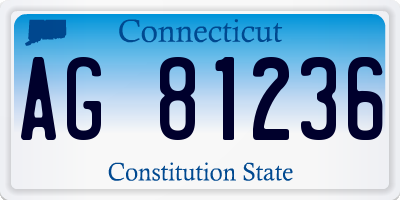 CT license plate AG81236